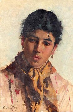 von Portrait of a Woman lady Eugene de Blaas Oil Paintings